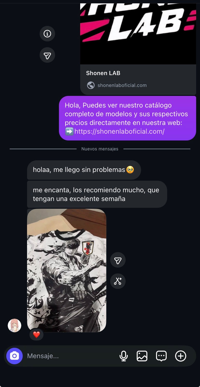 Reseña de cliente en Instagram